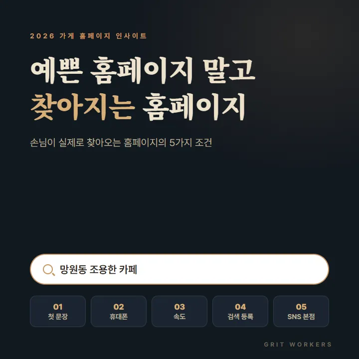 2026 가게 홈페이지, 예쁜 것보다 '찾아지는' 홈페이지가 이기는 이유