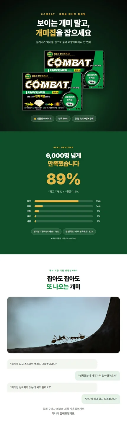컴배트 개미용 베이트 상세페이지