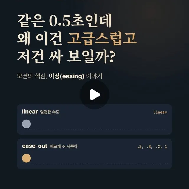 모션 디자인의 핵심 · 이징(easing)